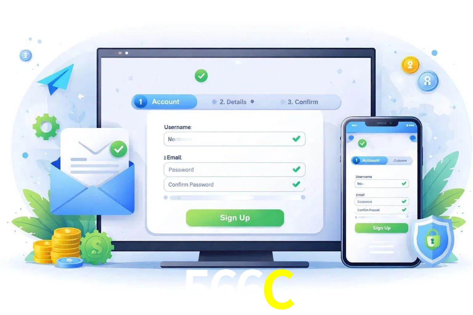 Registro de nuevo usuario y configuración de cuenta 566C